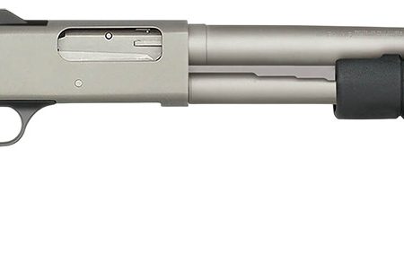 Mossberg 50793 590A1 Pro 12 Gauge 6+1 18.50" Silver Marinecote Barrel & Steel Receiver, Black Synthetic Stock