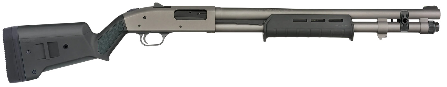 Mossberg 50797 590A1 12 Gauge 6+1 20" Tungsten Gray Cerakote Barrel & Drilled & Tapped Receiver, Magpul SGA Black Synthetic Stock
