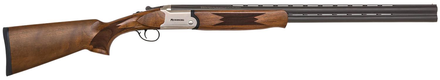Mossberg 75490 Gold Reserve 16 Gauge Break Open 3" 2rd 30" Matte Blued Vent Rib Barrel, Polished Silver w/Gold Inlay Receiver, Fixed Satin Black Walnut Stock, 5 Standard Chokes