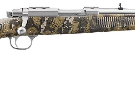 Ruger 7426 77/44  44 Rem Mag 4+1 16.60" Brushed Stainless Steel Threaded Barrel, Brushed Stainless Steel Receiver w/Integral Scope Mount, Desolve Bare Reduced Camo Synthetic Stock