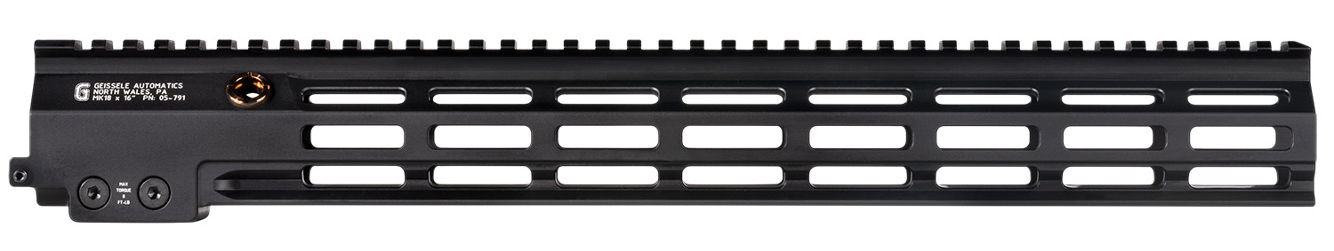 Geissele Automatics 05791B Super Modular Rail MK18 Black Aluminum 16.50" Long