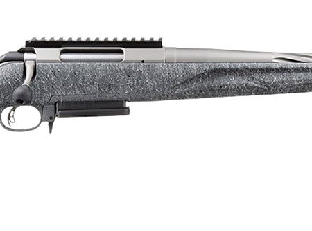 Ruger 56907 American II  Sports South Exclusive 22 Creedmoor 3+1 20" Gun Metal Gray Cerakote Spiral Threaded Barrel & Stainless Steel Receiver w/Picatinny Rail, Gray Splatter Adj LOP Synthetic Stock