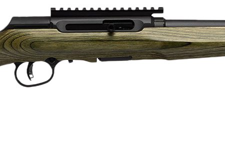 Savage Arms 47258 A Series  Full Size 22 LR 10+1 18" Matte Black Spiral Fluted Threaded Barrel, Matte Black Carbon Steel Receiver w/  Picatinny Rail, OD Green Fixed Laminate Stock, Right Hand