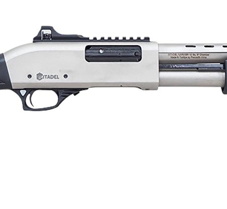 Citadel FRMN2020SYN Mariner  Full Size 20 Gauge Pump 3" 4+1 18.50" Nickel Finished Heat Shield Barrel, Nickel Finished Aluminum Receiver w/Picatinny Rail, Black Fixed Synthetic Stock