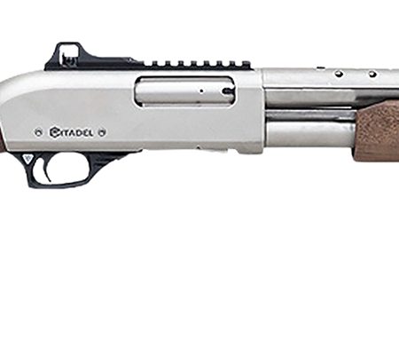 Citadel FRMN2020NKL Mariner  Full Size 20 Gauge Pump 3" 4+1 18.50" Nickel Finished Heat Shield Barrel, Nickel Finished Aluminum Receiver w/Picatinny Rail, Black Fixed Walnut Stock