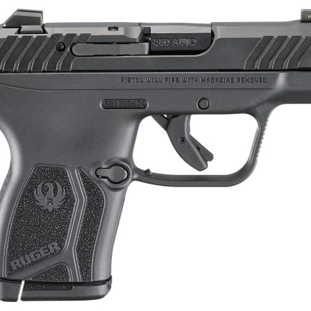 Ruger 13765 LCP Max  Compact Frame 380 ACP 10+1 2.80" Black Oxide Alloy Steel Barrel, Black Nitride Alloy Steel Serrated Slide, Black Polymer Frame, Textured Grip, No Manual Safety
