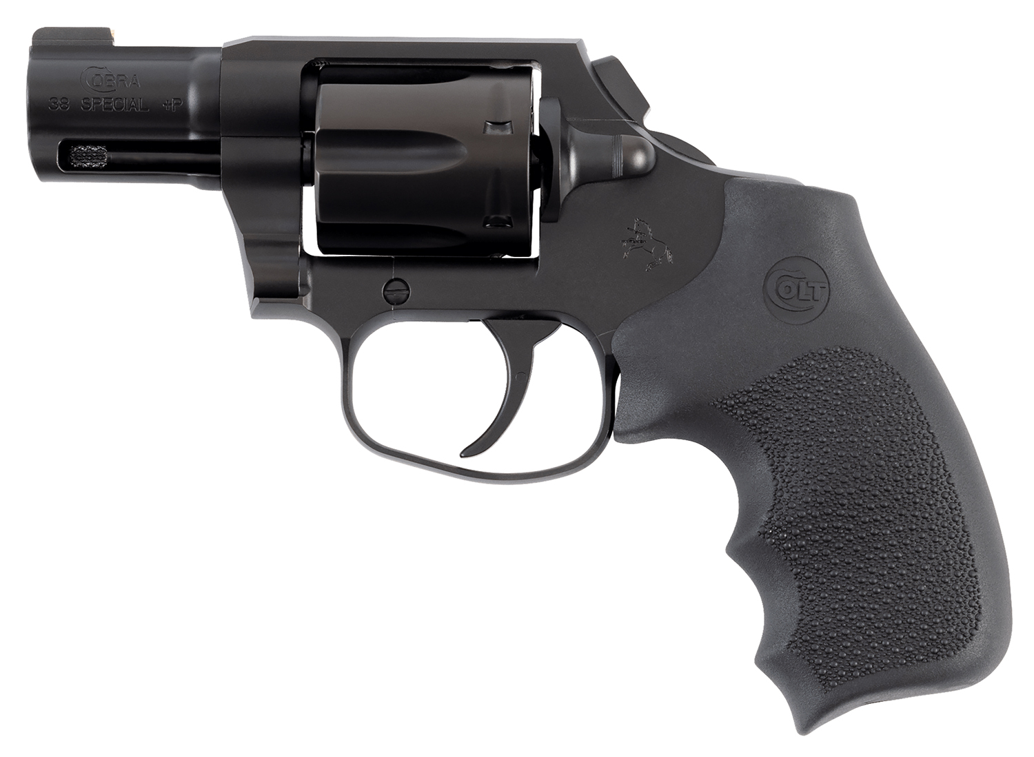 Colt Mfg COBRAMB2RNS Night Cobra 38 Special +P 6rd Shot 2" Black PVD Stainless Steel Barrel, Cylinder & Frame, Black Hogue Overmolded Grip, Exposed Hammer