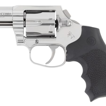 Colt Mfg KCOBRASB2RBB King Cobra 357 Mag 6rd Shot 2" Stainless Steel Barrel, Cylinder & Frame, Black Hogue Overmolded Grip, Exposed Hammer, DAO