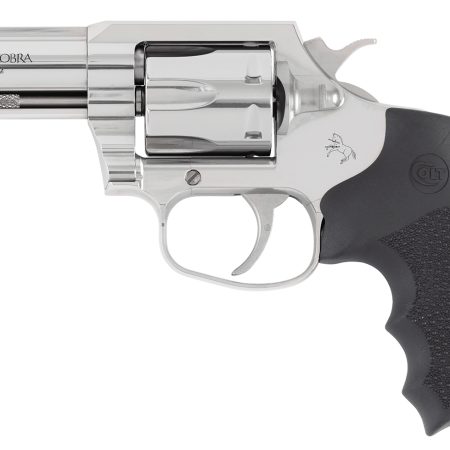 Colt Mfg KCOBRASB3RBB King Cobra  357 Mag 6rd Shot 3" Stainless Steel Barrel, Cylinder & Frame, Black Hogue Overmolded Grip, Exposed Hammer