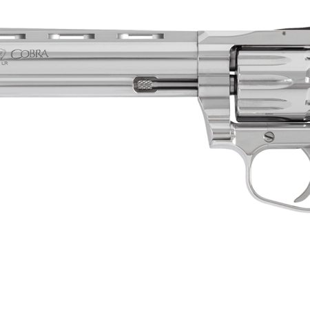 Colt Mfg KCOBRA22SP8RFO King Cobra Target 22 LR 10rd Shot 8" Stainless Vent Rib Barrel, Stainless Steel Cylinder & Frame, Black Hogue Overmolded Grip, Exposed Hammer