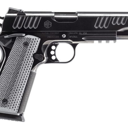 Alpha Foxtrot AA01X1END-PDBK10-GGC AF1911 Enhanced Full Size 9mm Luger 10+1 5" Black QPQ Stainless Steel Serrated Slide, Black QPQ Stainless Steel Frame w/Beavertail Checkered Polymer Grip