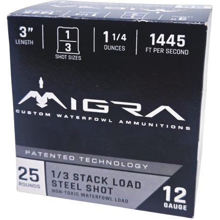Migra Ammunitions M12SS13 Staxd  12Gauge 3" 1 1/4oz 1/3Shot 25 Per Box