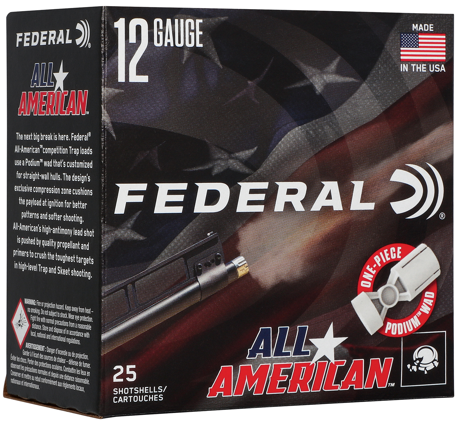 Federal FAA12L75 All-American 12Gauge 2.75" 1 1/8oz 7.5Shot 25 Per Box/10 Case