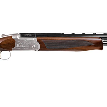 Girsan  Balikli Blue Label 410 Bore Break Open 2.50" 2rd 26" Blue Polished Over/Under Vent Rib Barrel, Engraved Silver Aluminum Receiver, Fixed Turkish Walnut Stock, 5 Mobil Chokes