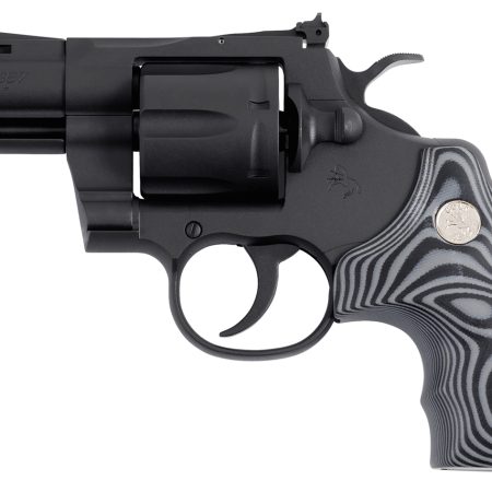 Colt Mfg PYTHONBM3FO Python  357 Mag/38 Special 6 Shot 3" Matte Blued Vent Rib Carbon Steel Barrel, Cylinder & Frame, Black/Gray G10 Grip, Exposed Hammer