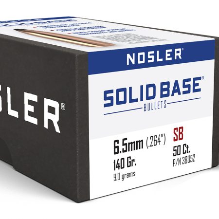 Nosler 38052 Solid Base  6.5mm 140gr Soft Point 50CT