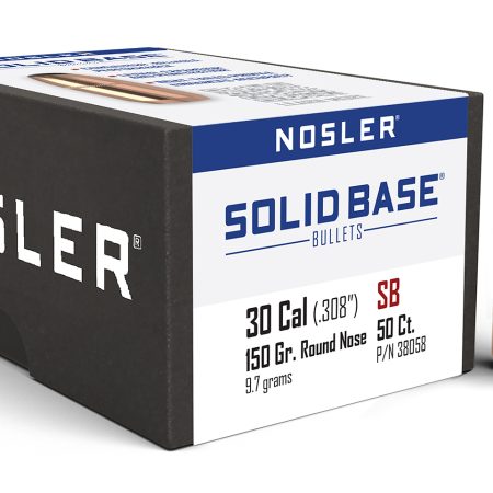 Nosler 38058 Solid Base  30Cal 150gr Round Nose 50CT
