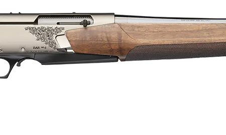 Browning 039009227 BAR MK4 Medallion 7mm Rem Mag 3+1 24" Polished Blued Fluted Barrel, Satin Nickel Engraved Aluminum Alloy Drilled & Tapped Receiver, Grade III Turkish Walnut Adj Shim Stock