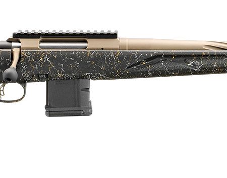 Ruger 46974 American II Prairie Full Size 223 Rem 10+1 20" Smoked Bronze Cerakote Spiral Fluted Threaded Barrel & Alloy Steel Receiver w/Picatinny Rail, Black Splatter ADJ LOP Synthetic Stock