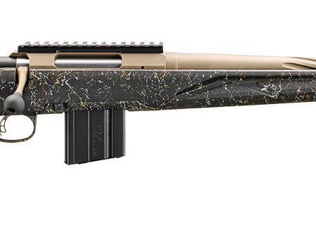 Ruger 46998 American II Prairie Full Size 22 ARC 10+1 20" Smoked Bronze Cerakote Spiral Fluted Threaded Barrel & Alloy Steel Receiver w/Picatinny Rail, Black Splatter Adj LOP Synthetic Stock