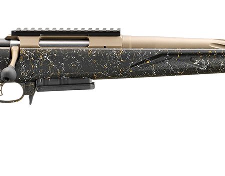 Ruger 56901 American II Prairie Full Size 7mm PRC 3+1 24" Smoked Bronze Cerakote Spiral Fluted Threaded Barrel & Alloy Steel Receiver w/Picatinny Rail, Black Splatter Adj LOP Synthetic Stock