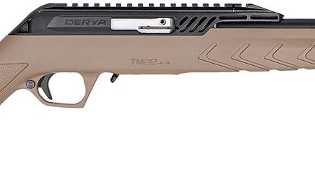 Derya Firearms TM22.STAN.FDE.18 TM22 Standard Full Size 22 LR 10+1 18" Black Target Barrel, Black Anodized Aluminum Receiver w/Picatinny Rail, Flat Dark Earth Adjustable Polymer Stock