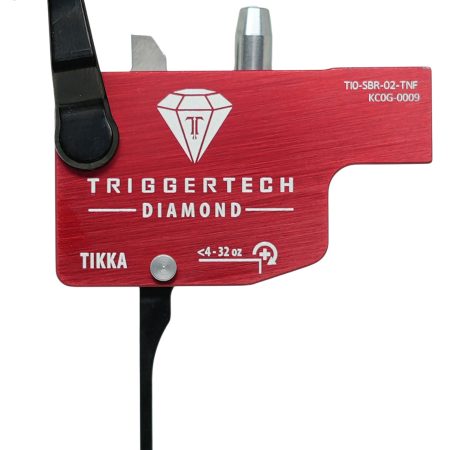 TriggerTech TI0SRB02TNF Diamond  Black/Red Flat Lever Fits Tikka Right Hand