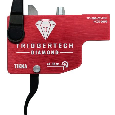 TriggerTech TILSRB02TNP Diamond  Black/Red Curved Lever Fits Tikka Left Hand