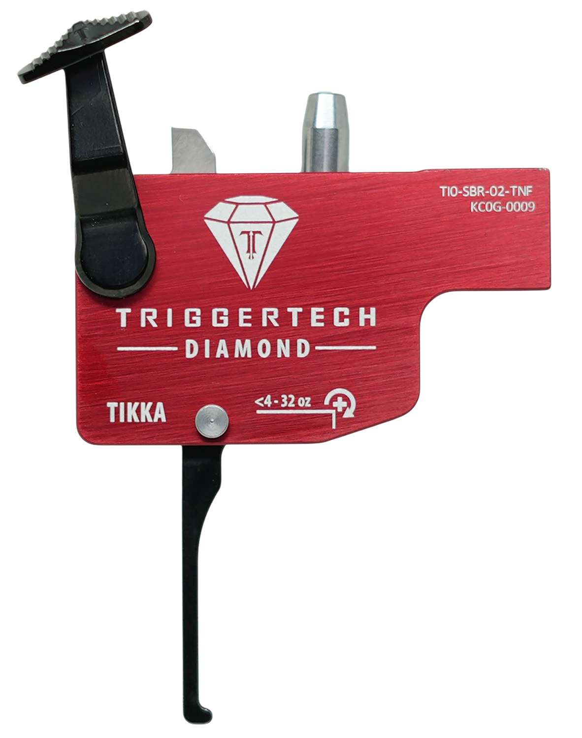 TriggerTech TILSRB02TNF Diamond Black/Red Flat Lever Fits Tikka Left Hand