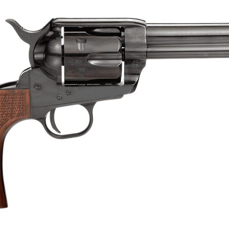 Taylors & Company 200108 1873 Pietta 9mm Luger 6 Shot 5.50" Blued Round Barrel, Blue Cylinder & Steel Frame, Walnut Checkered Army Style Grip, Manual Safety, Exposed Hammer