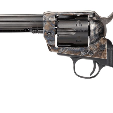 Taylors & Company 200110 1873 Pietta 9mm Luger 6 Shot 5.50" Blued Round Barrel, Blued Cylinder, Color Case Hardened Steel Frame, Black Checkered Plastic Navy Grip, Manual Safety, Exposed Hammer