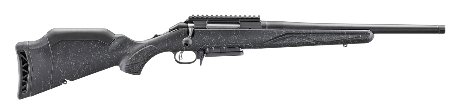 Ruger 56905 American II Patrol 300 Win Mag 3+1 20" Graphite Black Cerakote Threaded Bull Barrel & Alloy Steel Receiver w/Picatinny Rail, Black Splatter Adj LOP Synthetic Stock