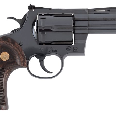 Colt Mfg ANACONDABP4WTS Anaconda  Large 44 Mag 6 Shot 4.25" Blued Vent Rib Barrel, Cylinder, Steel Frame, Hogue Finger Grooved Grip, Exposed Hammer