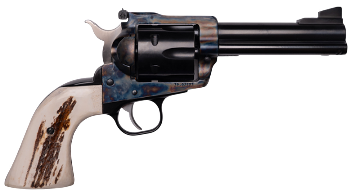 Cnc Firearms CNCBLKHWK45 Ruger Blackhawk Limited Production 45 ACP/45 Colt (Long Colt) 6 Shot 4.75" Blued Barrel & Cylinder, Color Case Hardened Allor Steel Frame, Stag Grip, Exposed Hammer