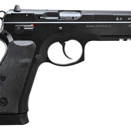 CZ-USA  75 SP-01 50th Anniversary Elite 9mm Luger 19+1 4.60" Black Steel Barrel & 50th Anniversary Engraved/Serrated Slide, Black Polycoat Steel Frame w/Picatinny Rail & Beavertail, Black Rubber Grip