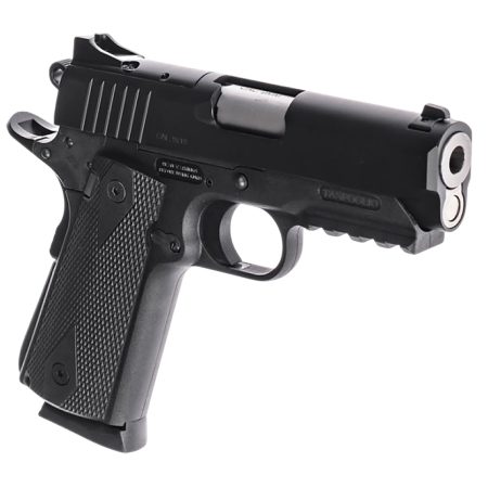 Tanfoglio TFPUGIO9OR Pugio  Compact 9mm Luger 10+1 3.54" Stainless Bull Barrel, Black Steel Optic Ready/Serrated Slide, Black Polymer Frame w/Beavertail & Picatinny Rail, Textured Grip