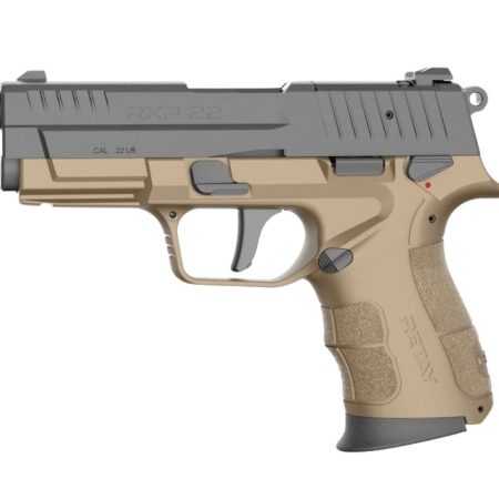 Retay USA RXP22FDEBLKS10TH RXP 22 LR 10+1 4" Threaded Barrel, Black Cerakote Optic Ready/Serrated Slide, Flat Dark Earth Cerakote Polymer Frame w/Accessory Rail, RMR/RMSc Footprint