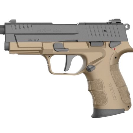 Retay USA RXP22FDEBLKS13TH RXP 22 LR 13+1 4" Threaded Barrel, Black Cerakote Optic Ready/Serrated Slide, Flat Dark Earth Cerakote Polymer Frame w/Accessory Rail, RMR/RMSc Footprint