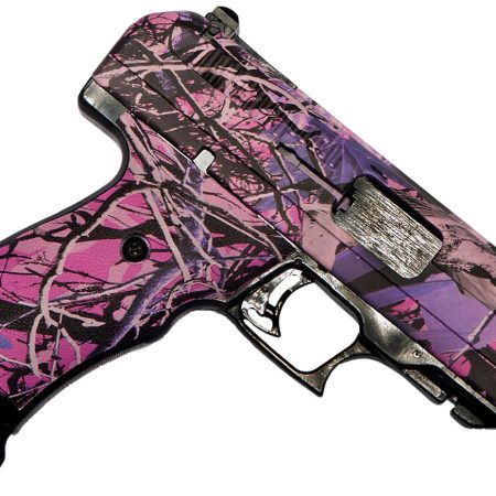 Hi-Point 34510PI JHP  45 ACP 9+1 4.50" Black Steel Barrel, Hydro-Dipped Pink Camo Serrated Steel Slide, Polymer & Grip