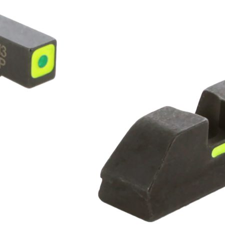 AmeriGlo GL615 CAP Sight Set for Glock  Green Tritium LumiGreen Outline Front Sight-LumiGreen Bar Rear Sight
