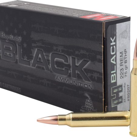 Hornady 80267 Black 223Rem 75gr Boat Tail Hollow Point 20 Per Box/10 Case