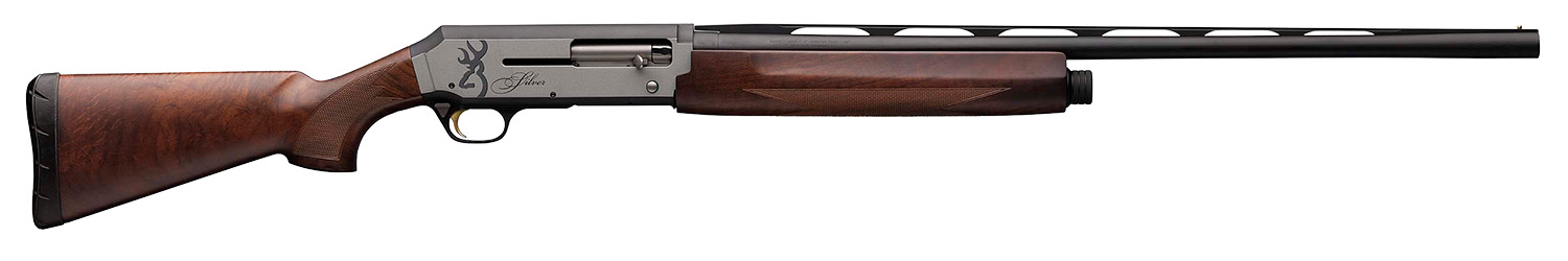Browning 011413304 Silver Field 12 Gauge 28" 3" 4+1, Alloy Receiver With Silver/Matte Black Bi-Tone Finish, Satin Turkish Walnut Stock With Cut Checkering