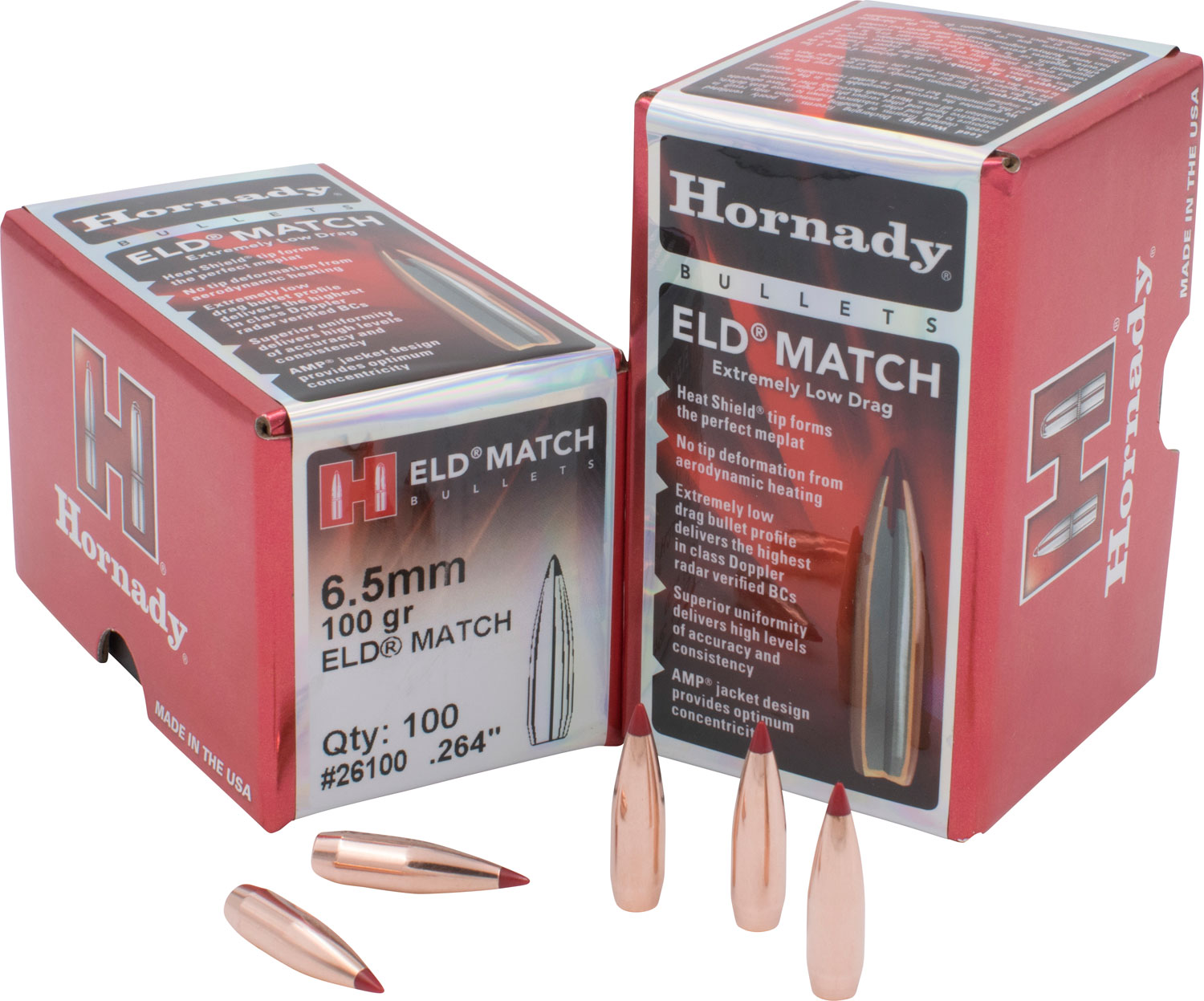 Hornady 26100 ELD Match 6.5mm .264 100 gr Extremely Low Drag Match 100 Per Box/ 25 Case