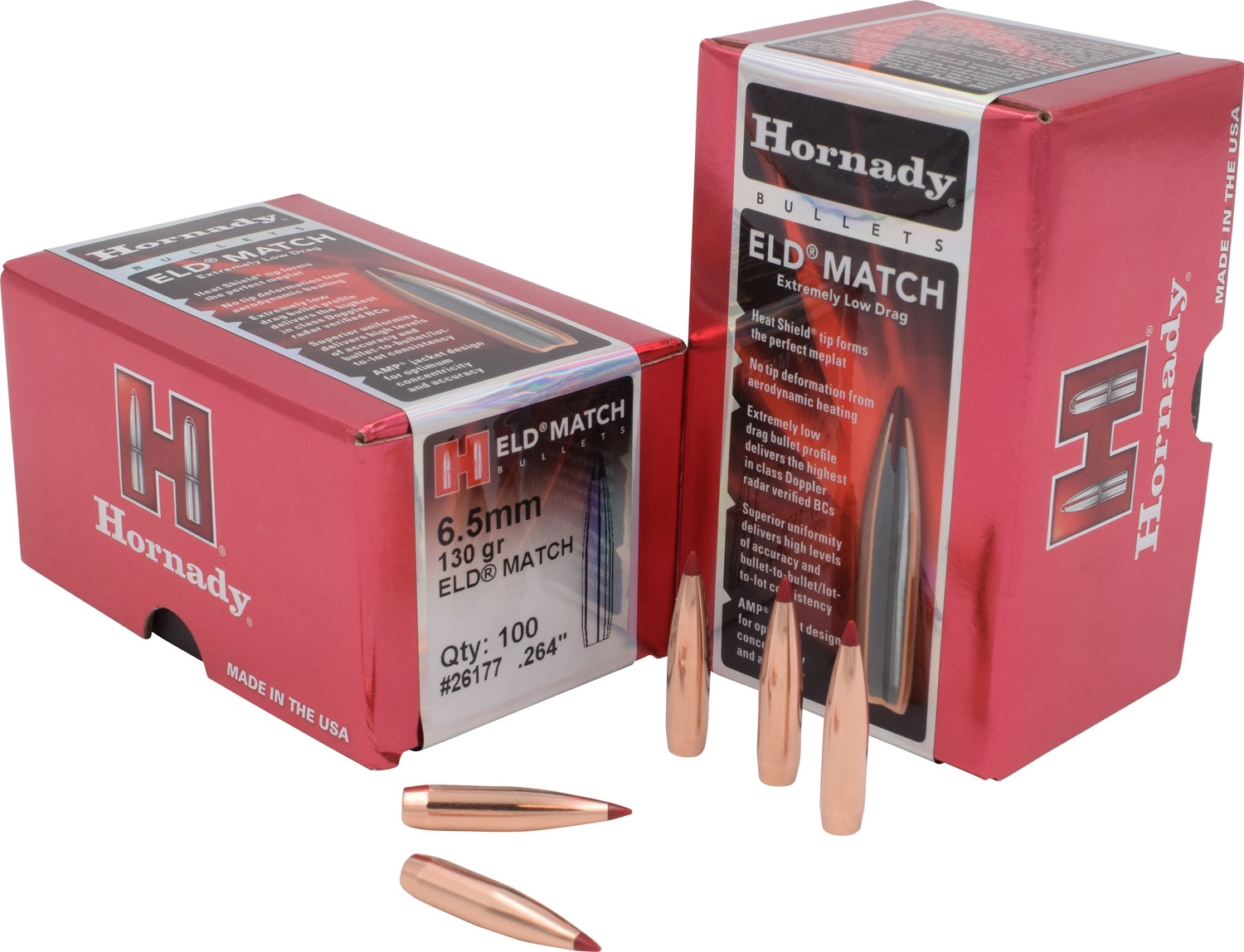 Hornady 26177 ELD Match 6.5mm .264 130 gr Extremely Low Drag Match 100 Per Box/ 15 Case