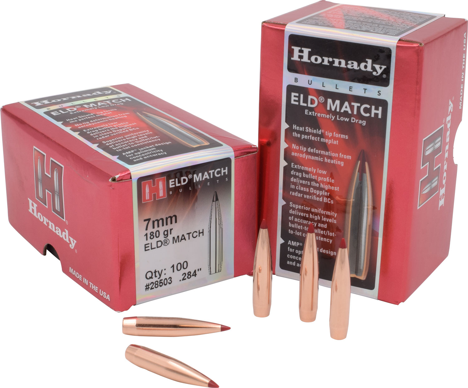 Hornady 28503 ELD Match 7mm .284 180 gr Extremely Low Drag Match 100 Per Box/ 15 Case