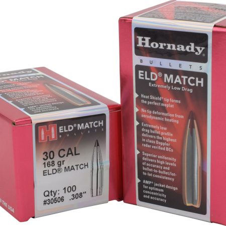 Hornady 30506 ELD Match  30 Cal .308 168 gr Extremely Low Drag Match 100 Per Box/ 15 Case