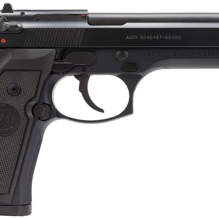 Beretta USA J92M9A0M M9 Full Size Frame 9mm Luger 15+1, 4.90" Steel Barrel, Black Bruniton Serrated Steel Slide & Aluminum Frame w/Beavertail, Ambidextrous