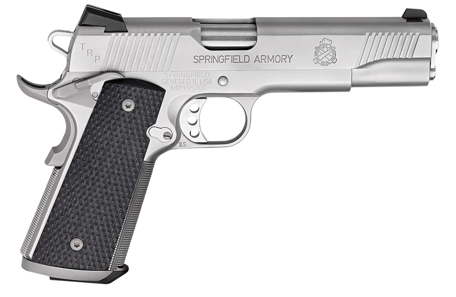 Springfield Armory PC9107LCA18 1911 TRP *CA Compliant 45 ACP 7+1, 5" Match Grade Steel Steel Barrel, Serrated Slide & Frame w/Beavertail, Black G10 Grip