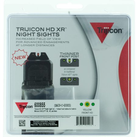 Trijicon 600855 HD XR Night Sights Green/Tritium Yellow Outline Front Sight-Green Tritium Black Outline Rear Sight Smith & Wesson M&P Shield/M&P Shield Plus