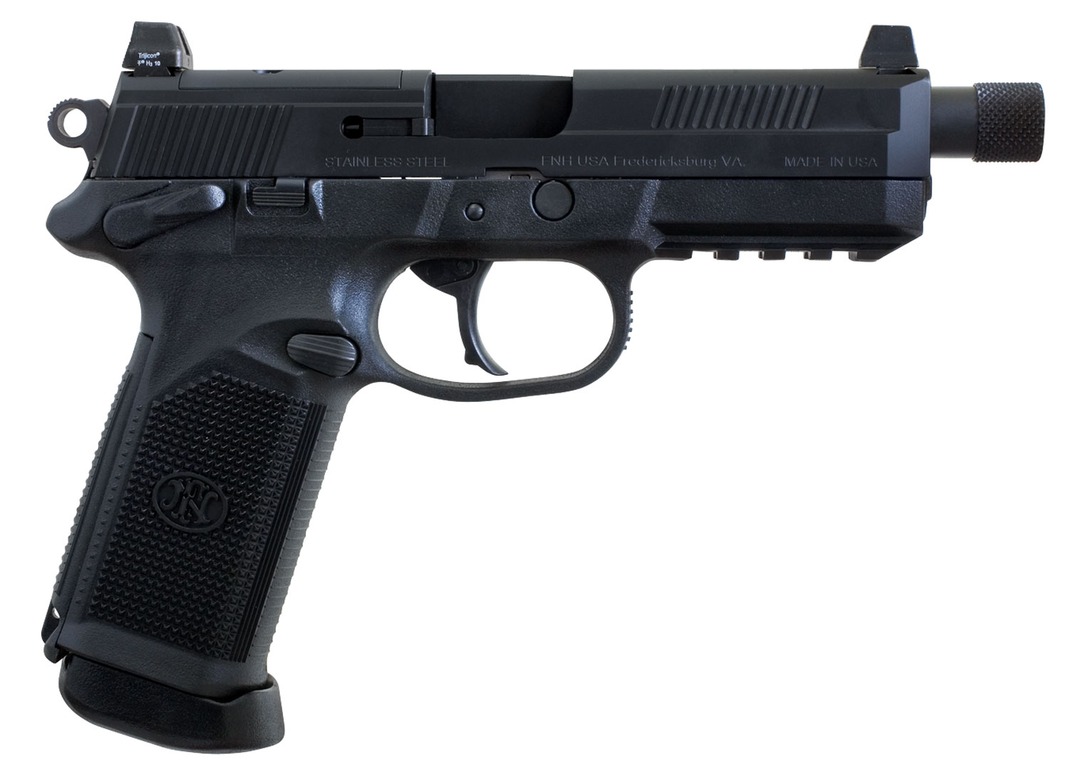 FN 66981 FNX Tactical 45 ACP 5.30" Threaded Barrel 10+1 , Matte Black , Manual Safety , Night Sights , Optics Ready